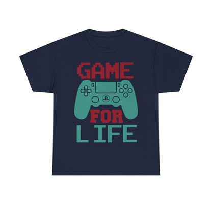 "Funny Motivational Men's T-Shirt: Game For Life T-Shirt with Gamer Controller "