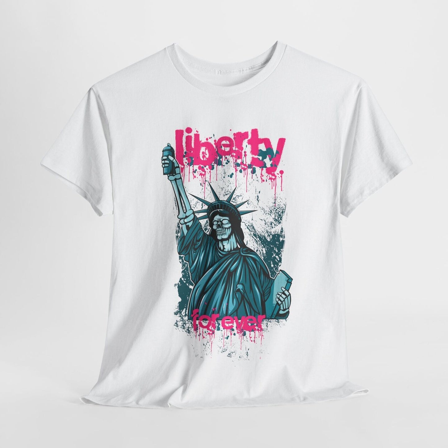 "Stylish Men's T-Shirt with Zombie Liberty Graphic | Urban Art & Grunge Design"