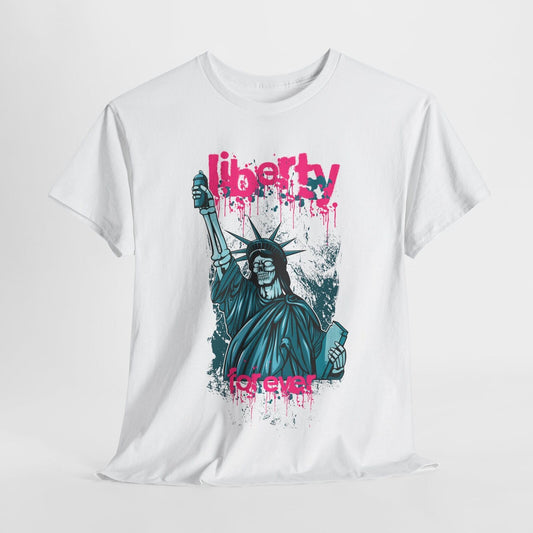 "Stylish Men's T-Shirt with Zombie Liberty Graphic | Urban Art & Grunge Design"