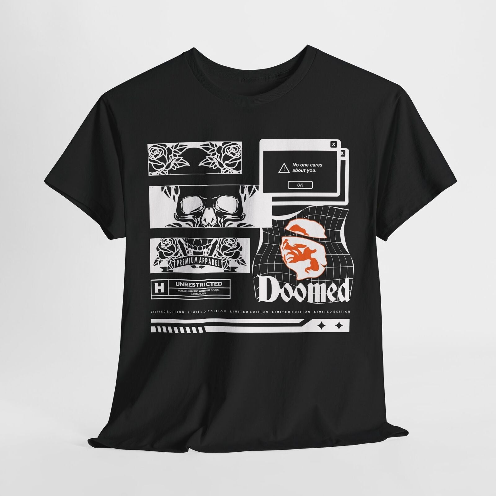 Men's Skull Rose Graphic T-Shirt | Vintage Modern Design Limited Edition Apparel