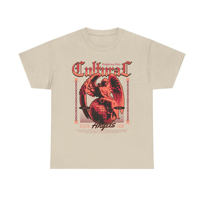 Men's Graphic T-Shirt Celestial Angel Design, Cultural Enlightenment & Unity Art