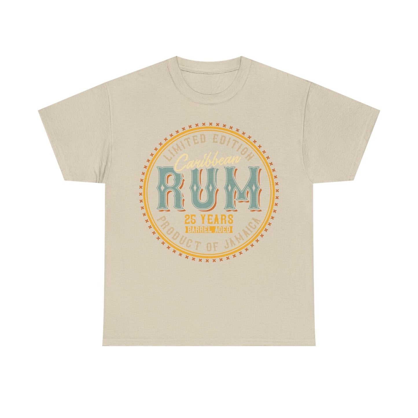 Vintage Men's T-Shirt with Caribbean Rum Emblem Limited Edition 25 Years Design