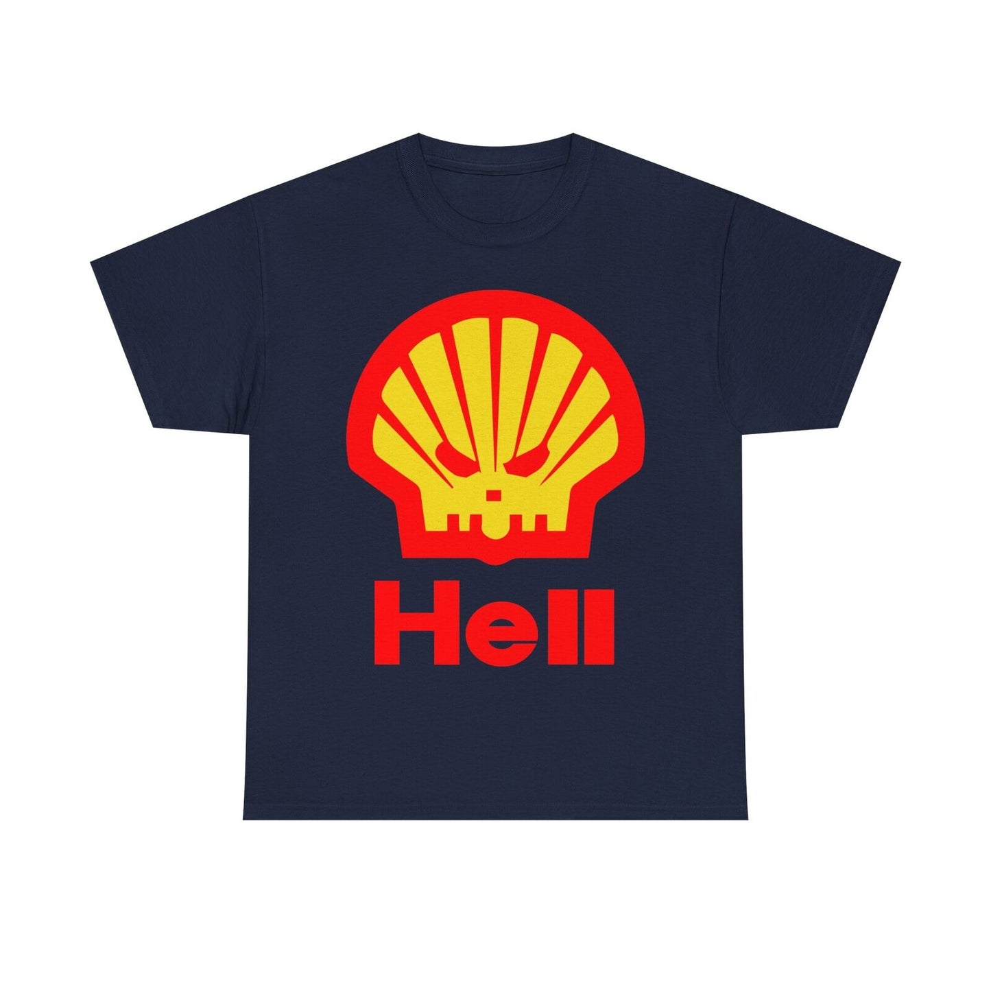 Men's T-Shirt: Funny Shell Logo Parody with Skull Design Unique Graphic Tee