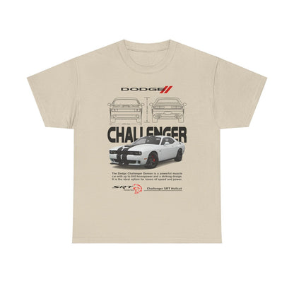 Rev Up Your Style: Dodge Challenger SRT Hellcat Graphic T-Shirt for Car Lovers!