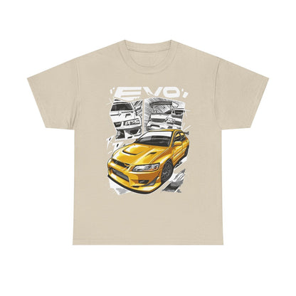 Rev Up Your Style! Dynamic Mitsubishi Lancer Evolution Graphic Tee Car Lovers