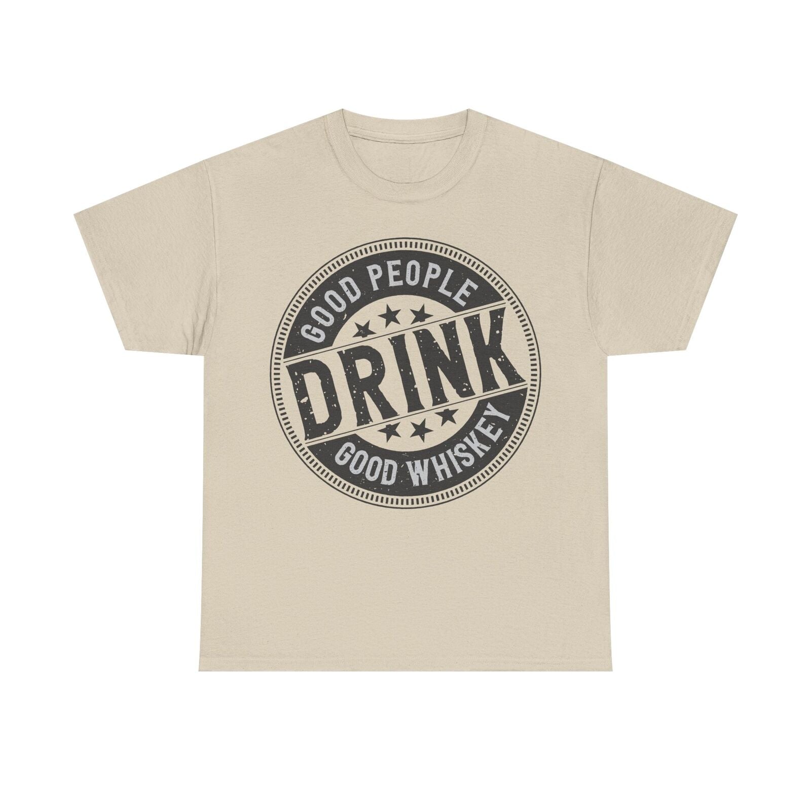 "Vintage Good People Drink Good Whiskey Men's T-Shirt with Retro Logo Design"