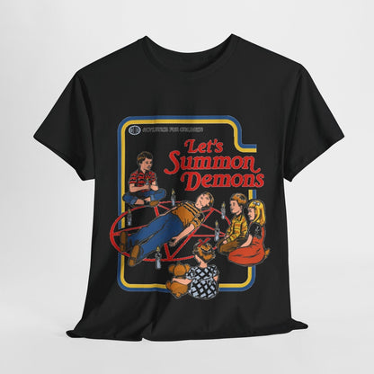 "Funny Unisex T-Shirt: 'Let's Summon Demons' - Humorous Design for Men & Women"