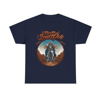 Ride Free Lone Wolf Motorcycle T-Shirt: Bold Graphic Design Adventurous Souls