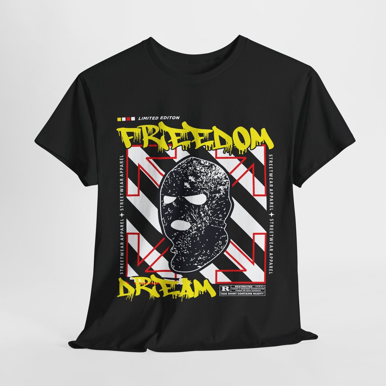 Bold Streetwear T-Shirt - Graffiti Style FREEDOM DREAM Graphic Limited Edition