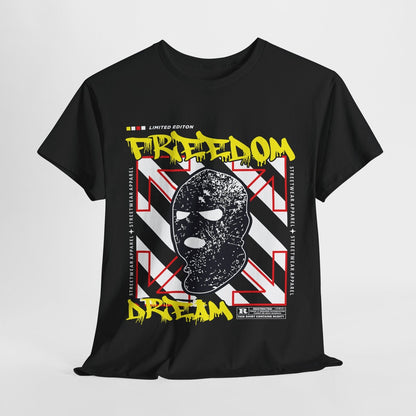 Bold Streetwear T-Shirt - Graffiti Style FREEDOM DREAM Graphic Limited Edition