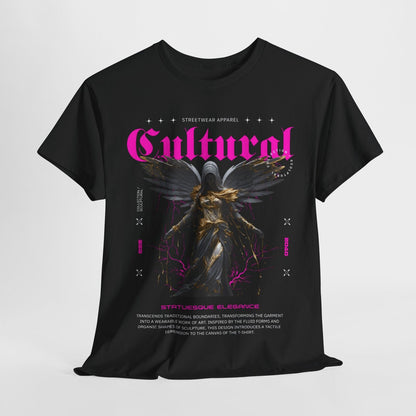 Statuesque Elegance Men's T-Shirt: Cultural Angel Sculpture Graphic Design Art
