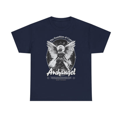 Men's T-Shirt Greyscale Archangel Michael Design - Guardian of Light Graphic Tee