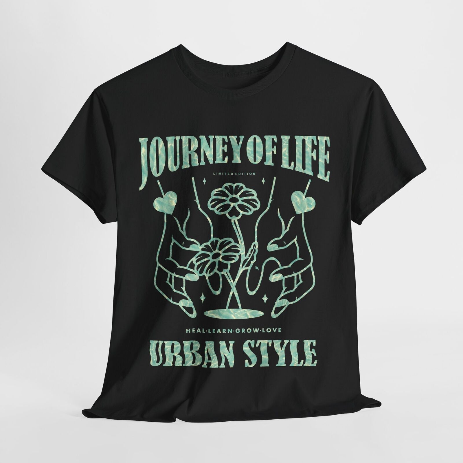 Journey of Life T-Shirt: Urban Style Teal Graphic Design | Limited Edition Wear