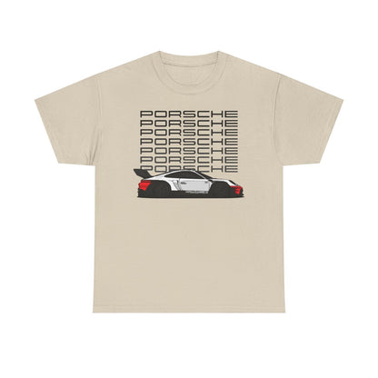 Rev Up Your Style! Bold Porsche Graphic T-Shirt with Racing Car Design & Flair