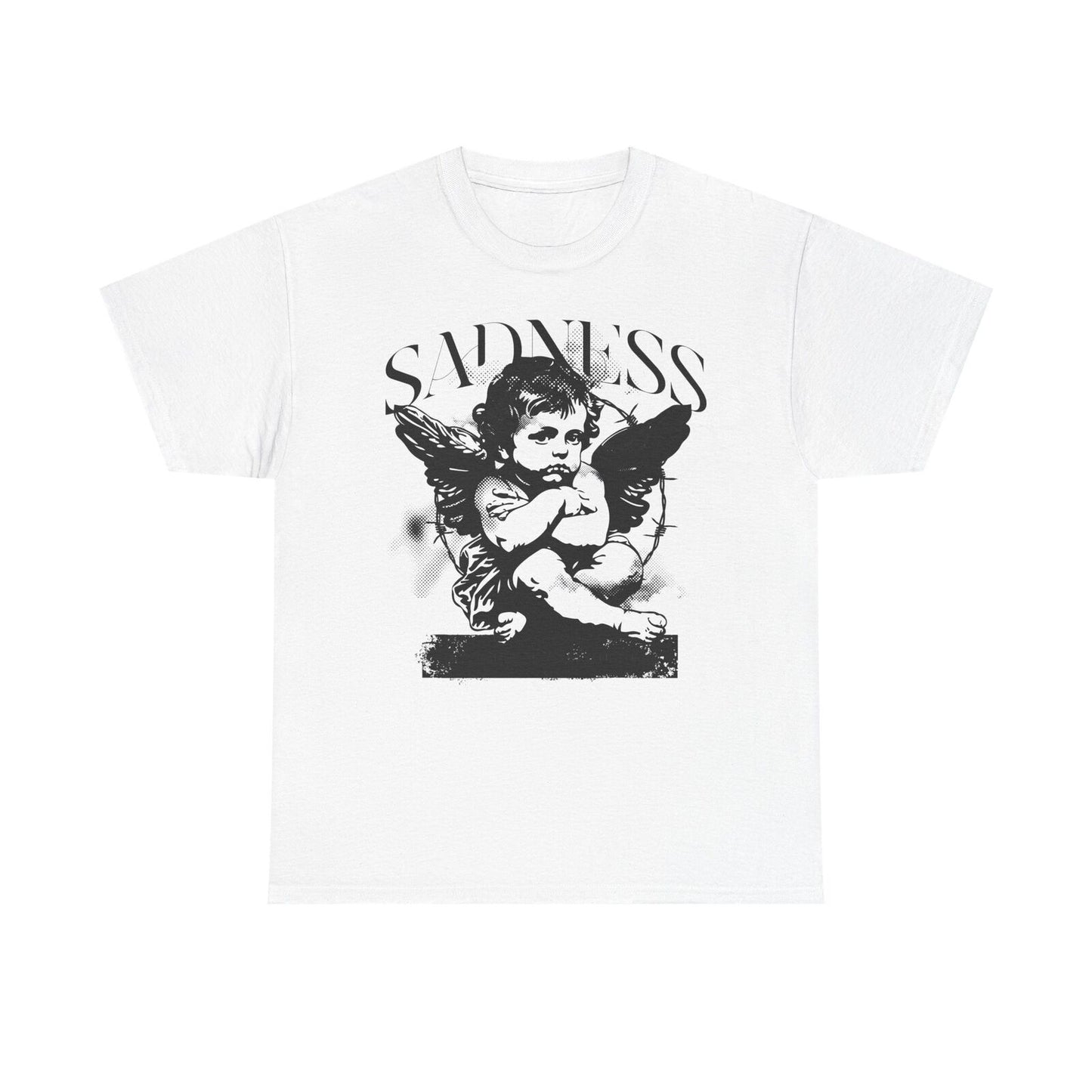 Cherubic Angel Graphic Men’s T-Shirt: Let Silence Be Your Sanctuary Design Art