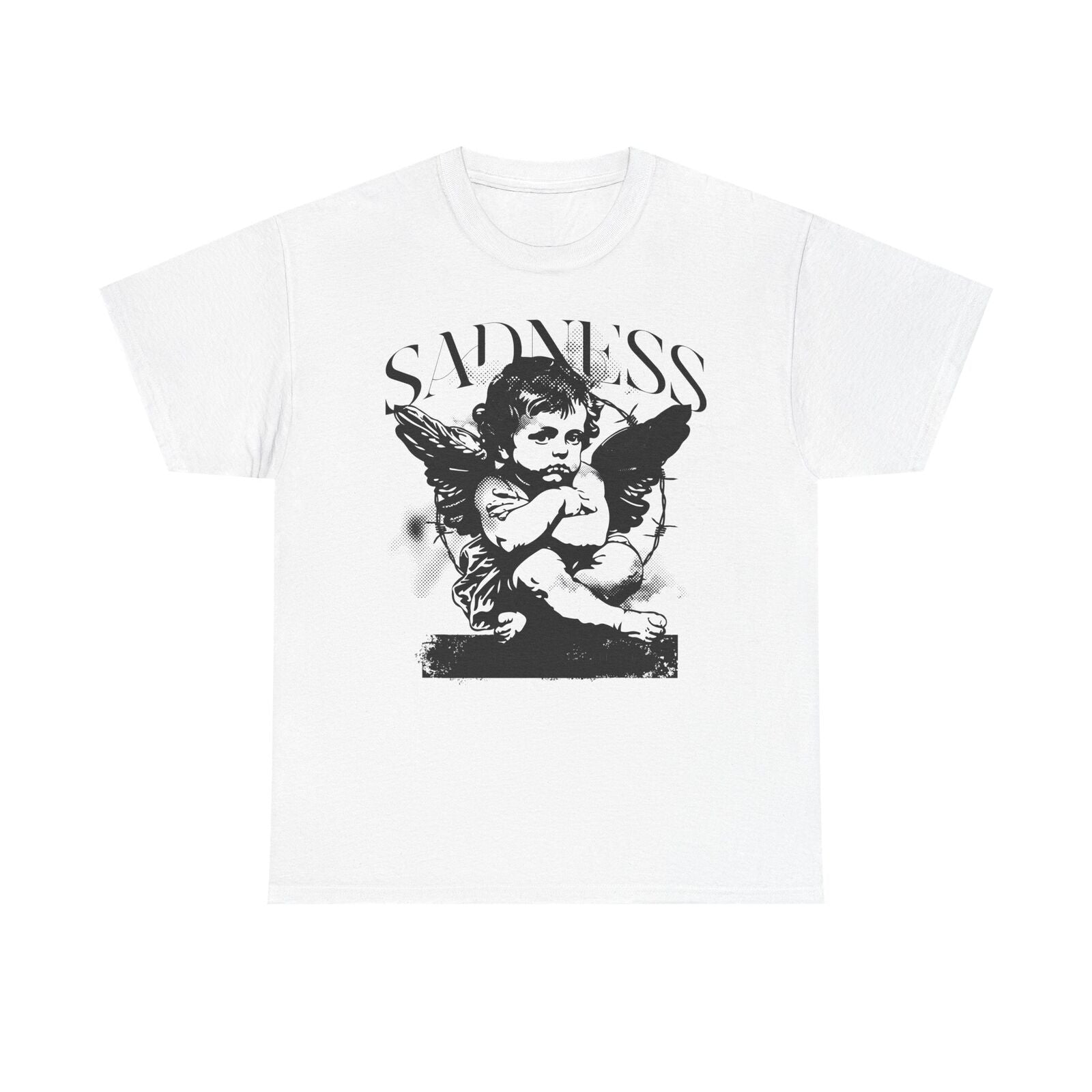 Cherubic Angel Graphic Men’s T-Shirt: Let Silence Be Your Sanctuary Design Art