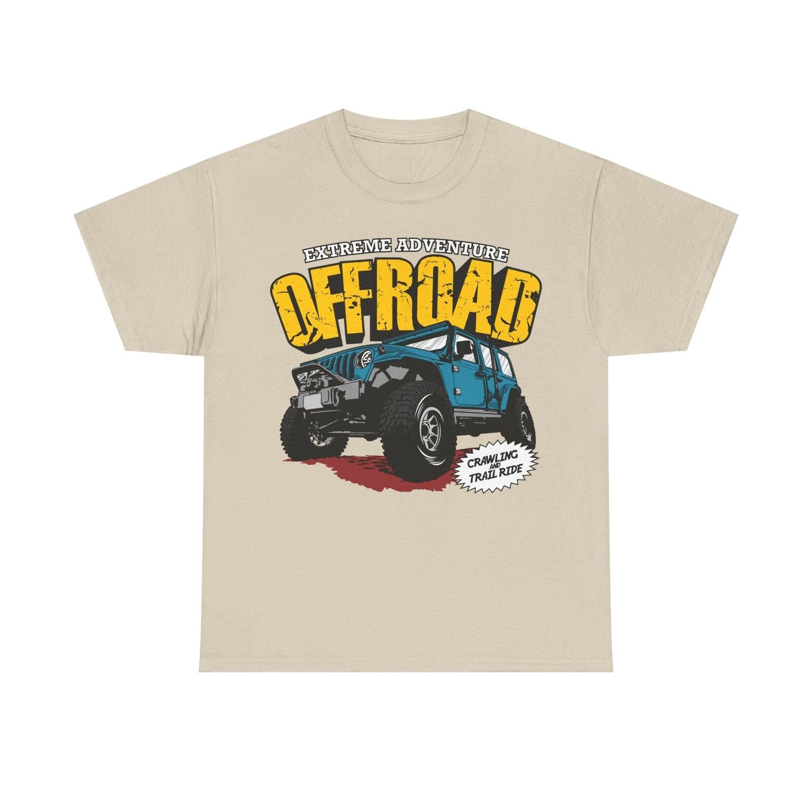 Extreme Adventure Off-Road Men's T-Shirt: Teal Jeep Wrangler Graphic Design Tee