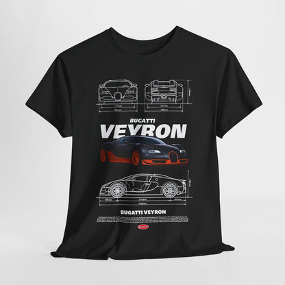 Rev Up Your Style: Bugatti Veyron Detailed Design T-Shirt for Car Enthusiasts!