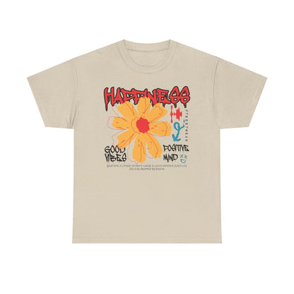 Vibrant Men's T-Shirt Bold Graffiti Flower Design and Inspiring Positive Quote