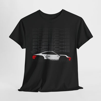 Rev Up Your Style! Bold Porsche Graphic T-Shirt with Racing Car Design & Flair