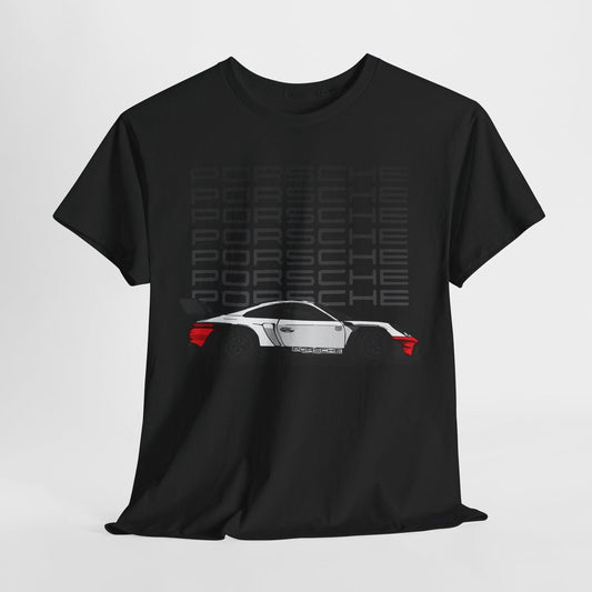 Rev Up Your Style! Bold Porsche Graphic T-Shirt with Racing Car Design & Flair