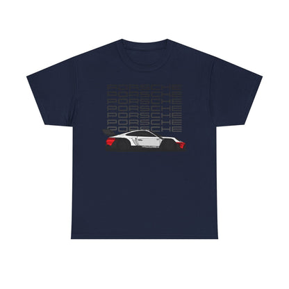 Rev Up Your Style! Bold Porsche Graphic T-Shirt with Racing Car Design & Flair