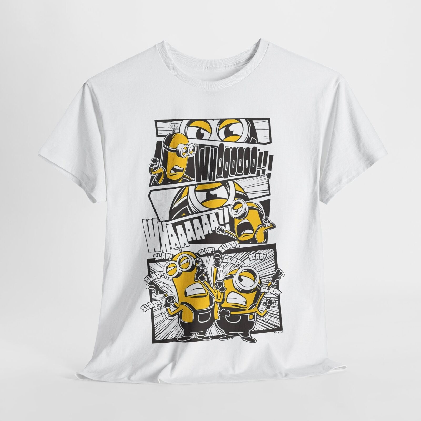 Comic Minions Men's T-Shirt Whoooo Scream Illustrated Design, Funny Graphic Tee