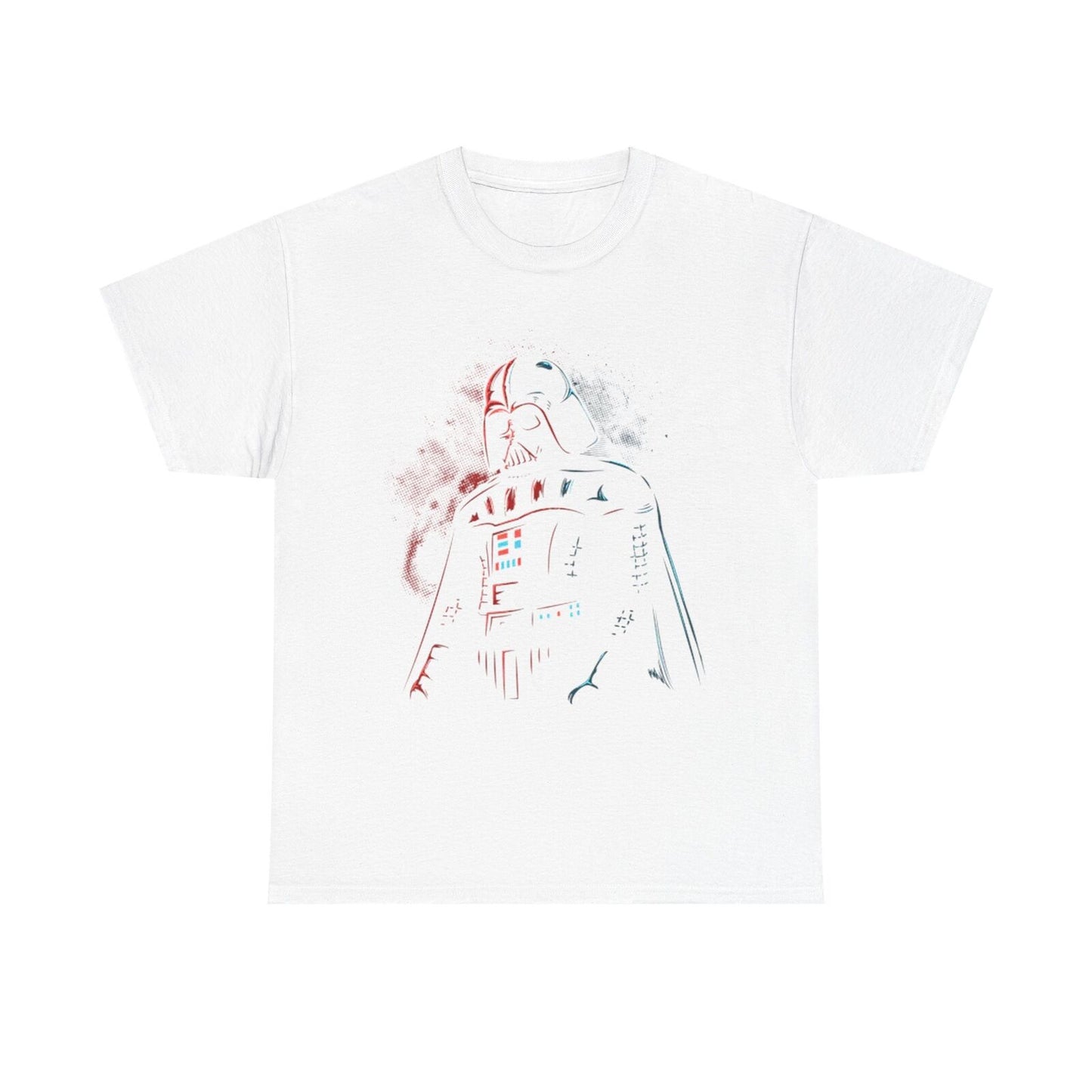 Epic Star Wars Darth Vader T-Shirt: Bold Graphic Art in Red & Teal Design