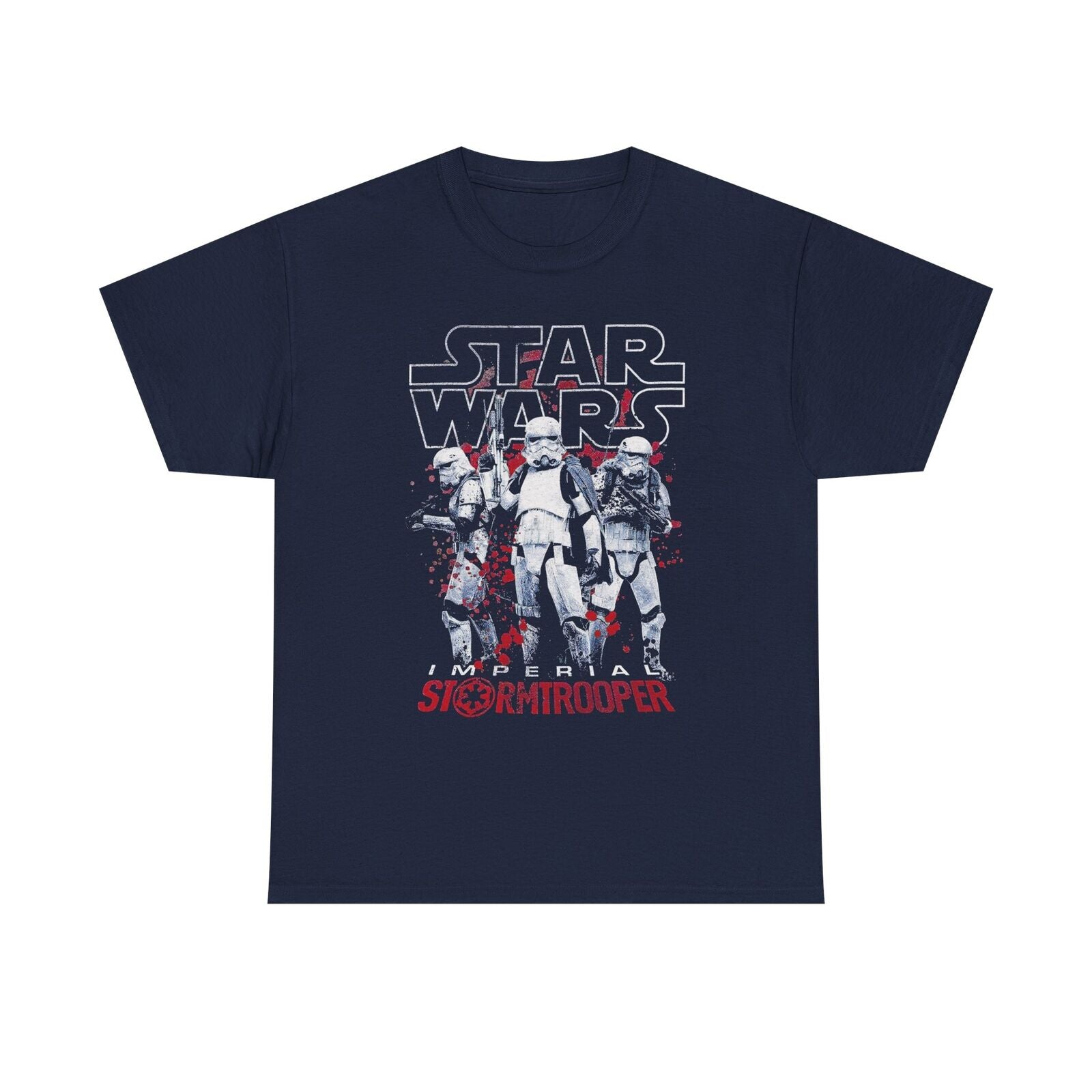 Epic STAR WARS Stormtrooper T-Shirt Distressed Design with Bold Red Splatter Art