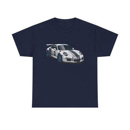 Rev Up Style! White Porsche 911 GT3 RS Graphic Tee - Speed Meets Fashion!