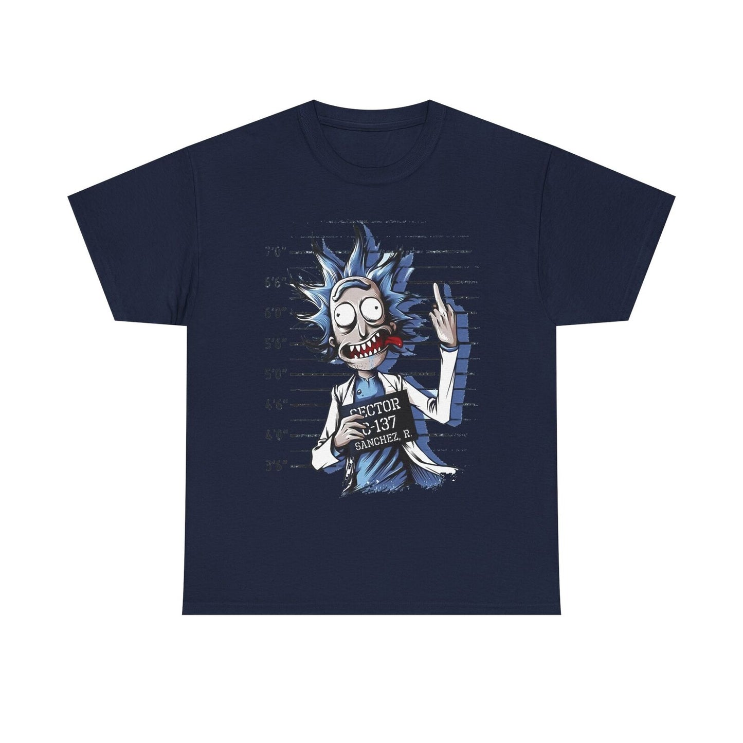 Rick Sanchez Mugshot Mens T-Shirt - Graphic Tee with Cartoon Illustration Design