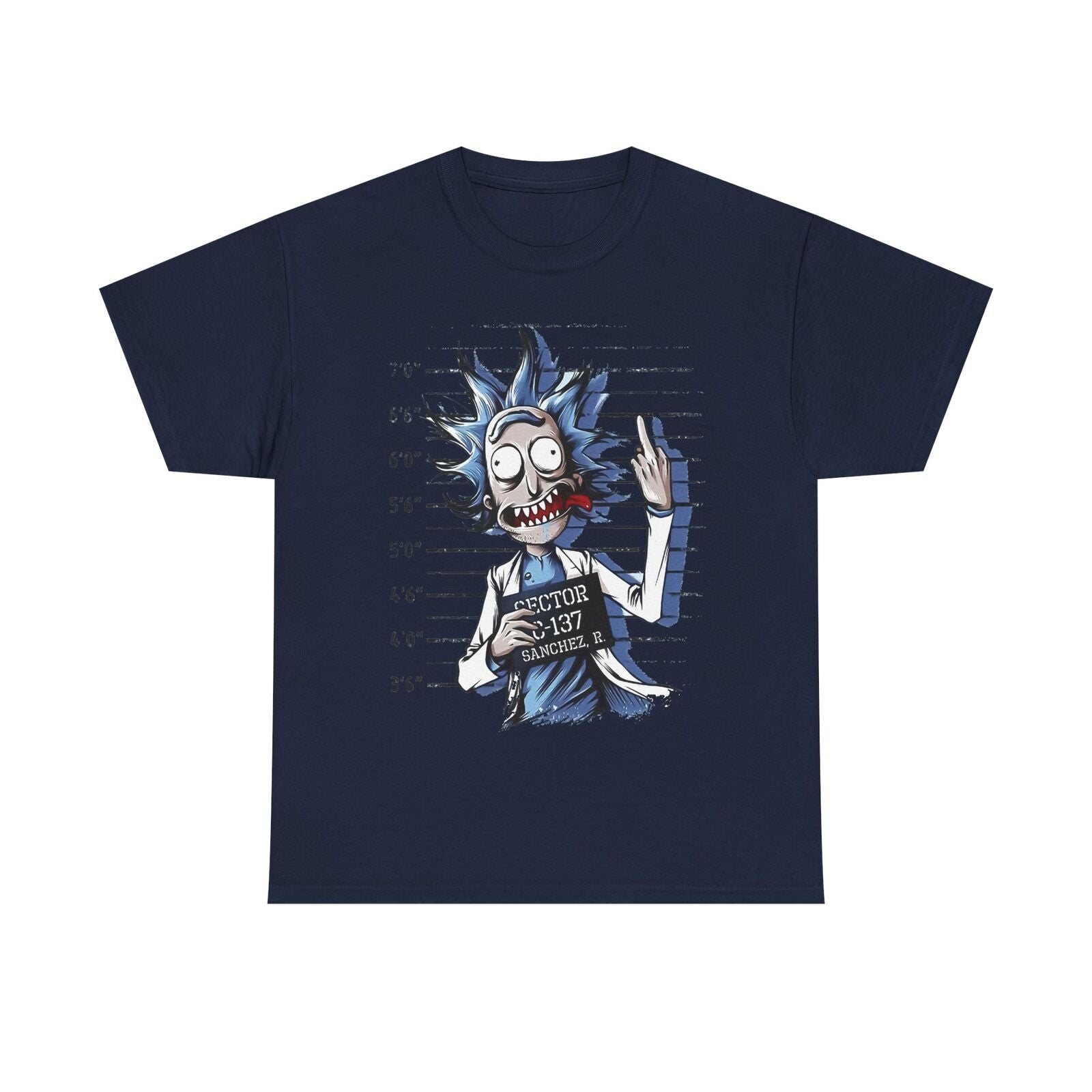 Rick Sanchez Mugshot Mens T-Shirt - Graphic Tee with Cartoon Illustration Design
