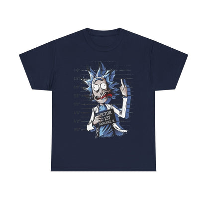Rick Sanchez Mugshot Mens T-Shirt - Graphic Tee with Cartoon Illustration Design