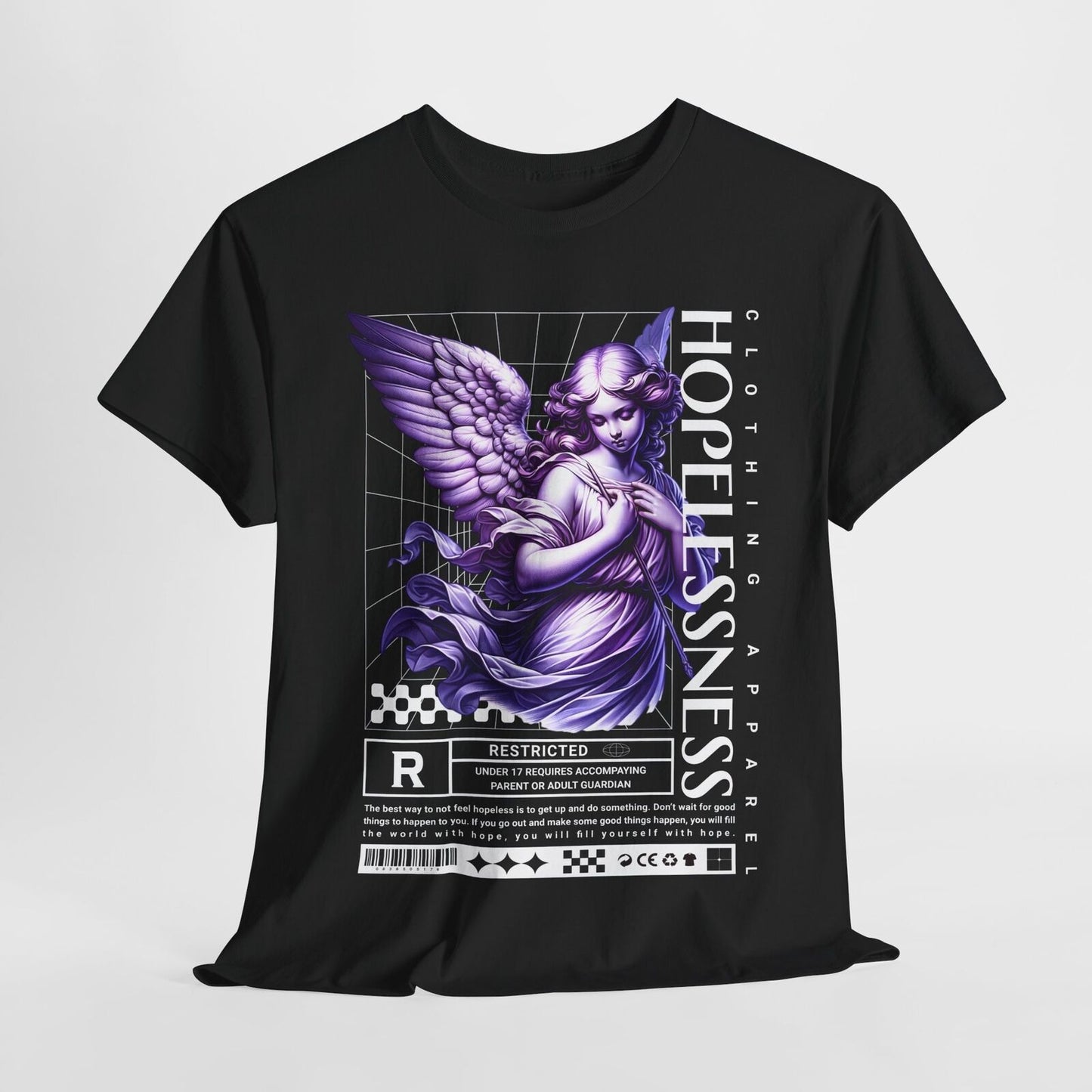 Mens T-Shirt Featuring Hopefulness Angel Design Inspired by Overcoming Struggles