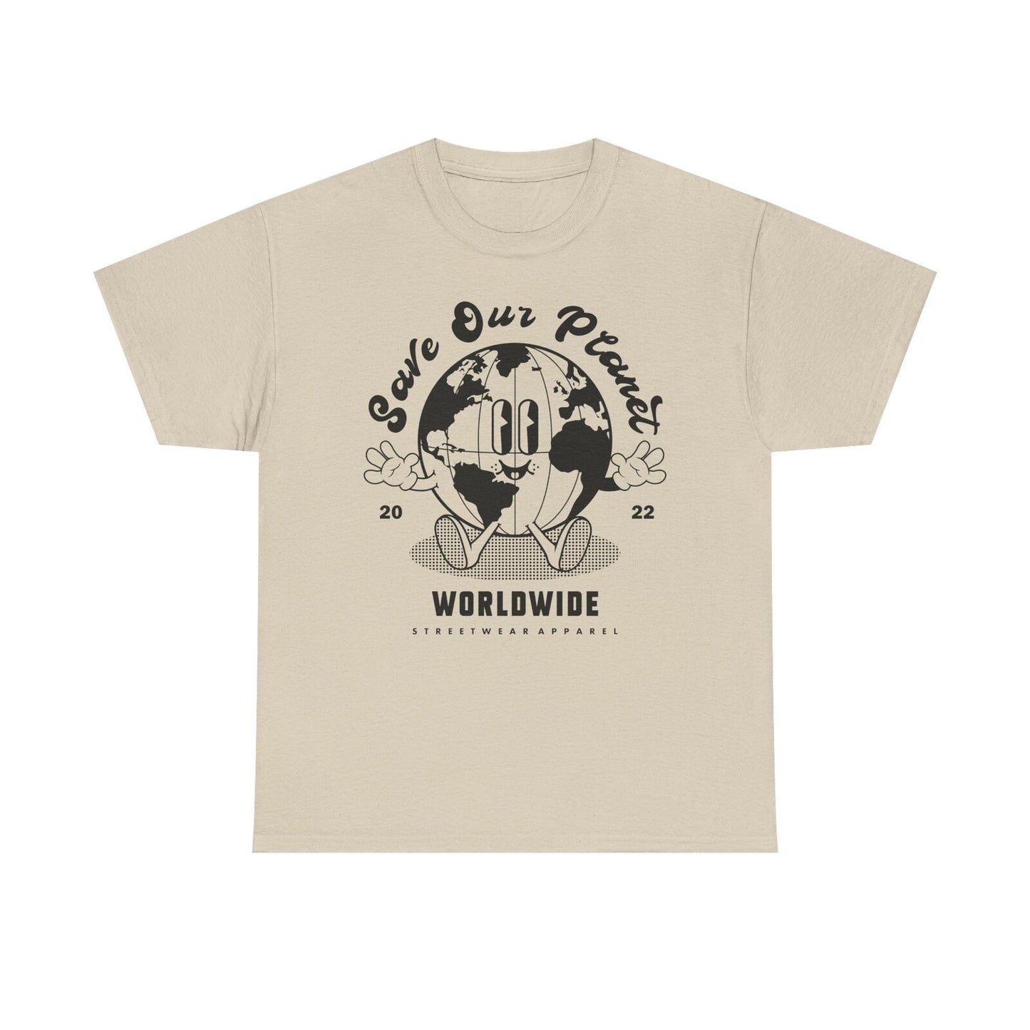Save Our Planet Men's T-Shirt Retro Globe Graphic | Worldwide Streetwear Apparel