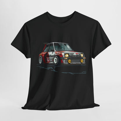 Vibrant Cartoon Renault 5 Turbo T-Shirt: Race-Ready Style, Bold Design!