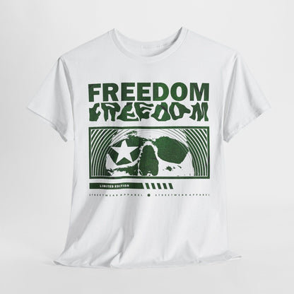 Stylish Freedom T-Shirt Skull Design, Glittery Effects, Limited Edition Apparel
