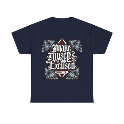 "Gym Motivation Men's T-Shirt: Make Muscles Not Excuses Vintage Urban Street Tee