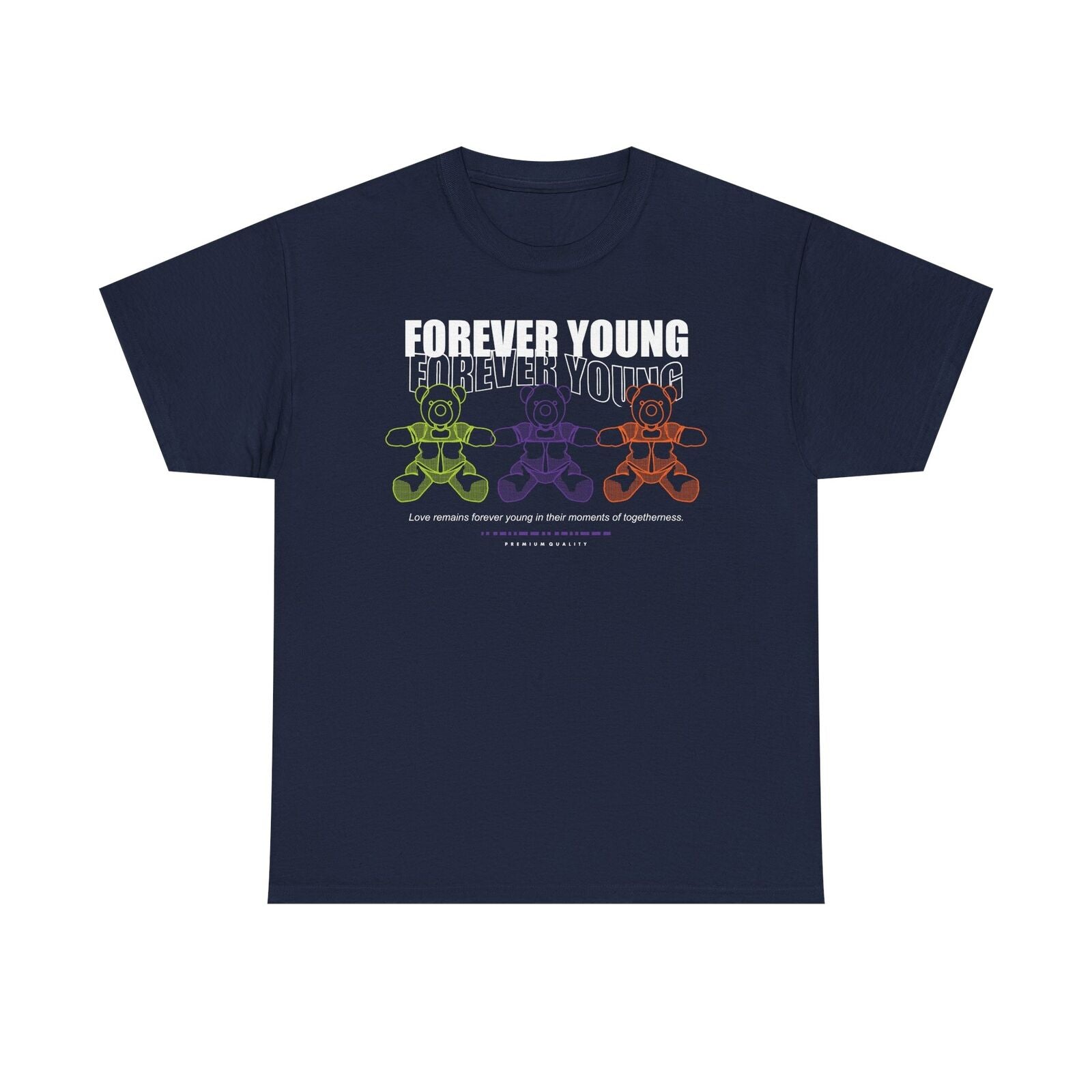 Forever Young Men's T-Shirt: Trendy Graphic Tee with Playful Teddy Bears Design