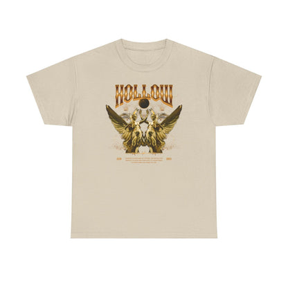 Gothic Gold Men's T-Shirt HOLLOW Design, Winged Statues & Bold Life Quote Art