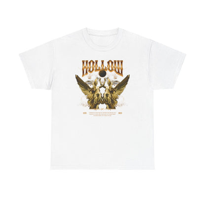 Gothic Gold Men's T-Shirt HOLLOW Design, Winged Statues & Bold Life Quote Art