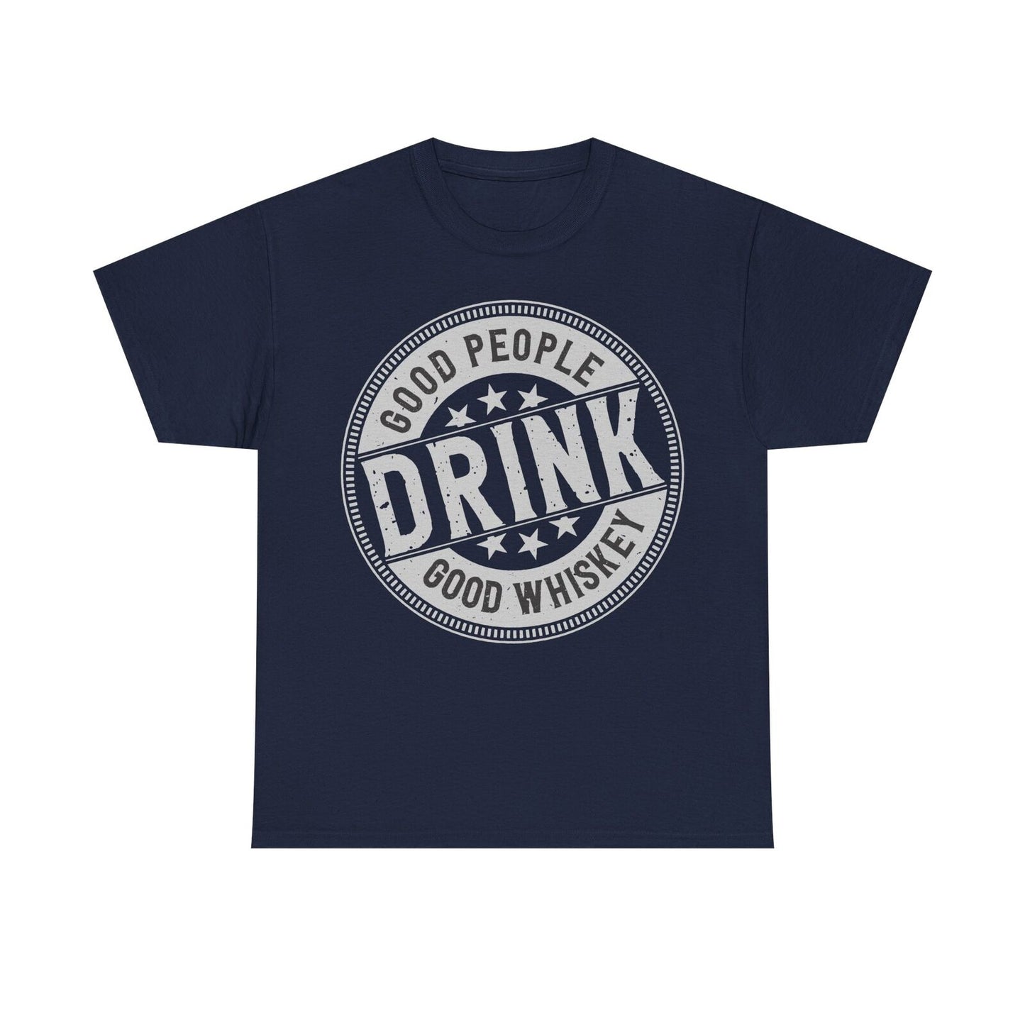 "Vintage Good People Drink Good Whiskey Men's T-Shirt with Retro Logo Design"