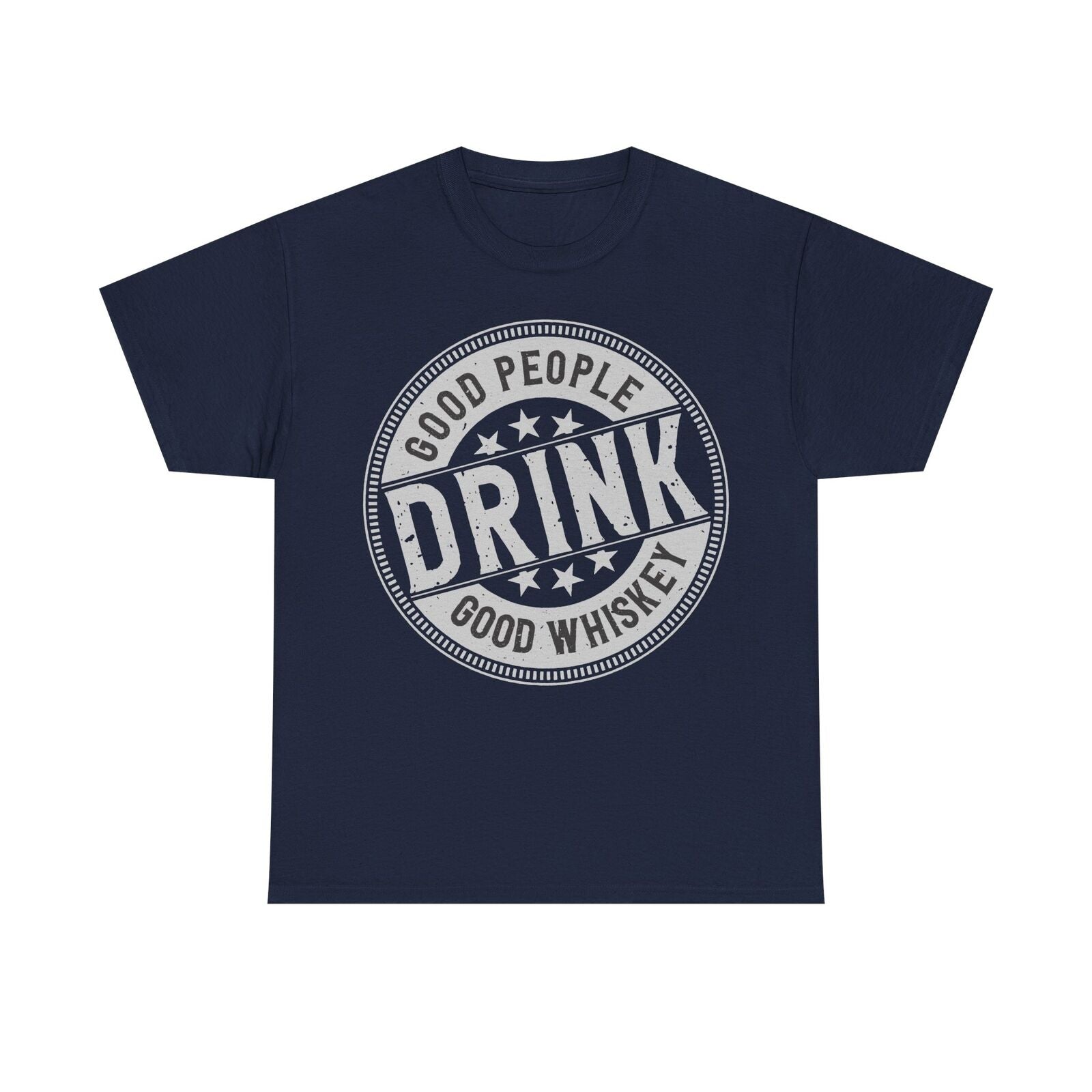 "Vintage Good People Drink Good Whiskey Men's T-Shirt with Retro Logo Design"