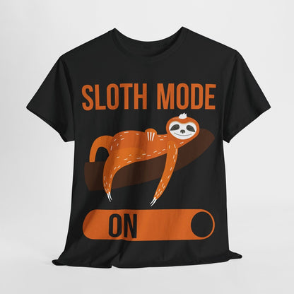 "Funny Men's T-Shirt: Sloth Mode Demotivational Design for Procrastinators"
