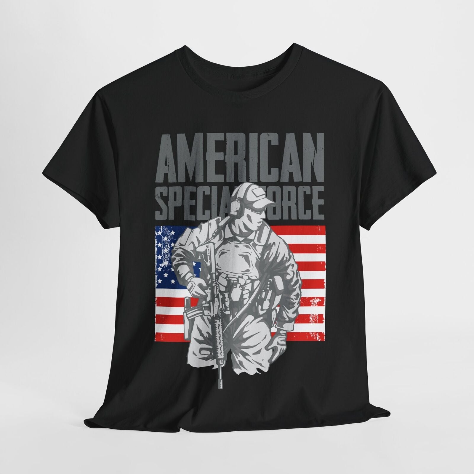 American Special Forces Men's T-Shirt with Bold Tactical Graphic Vintage Design
