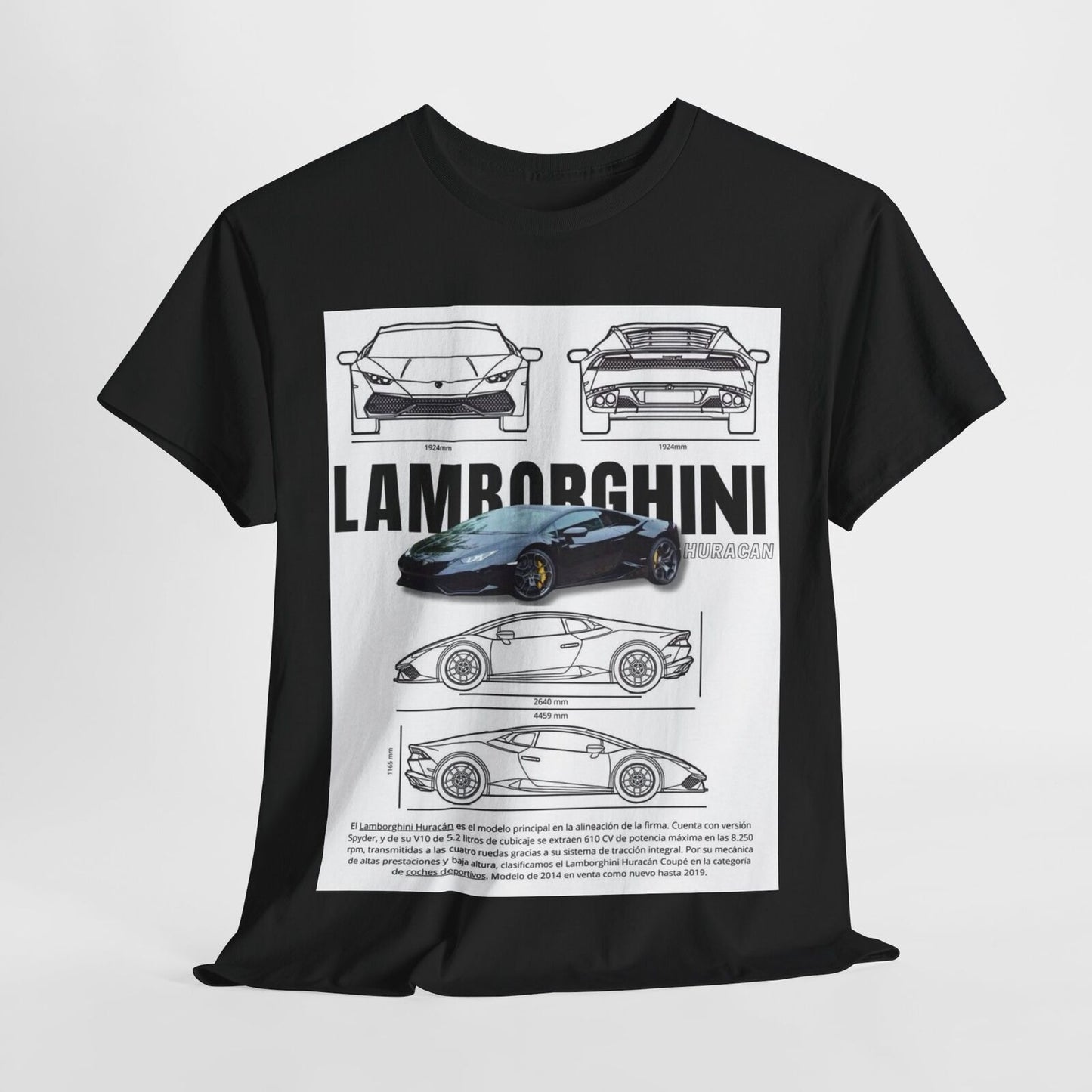 Lamborghini Huracan Design Unisex T-Shirt for Men & Women- Technical Apparel Tee