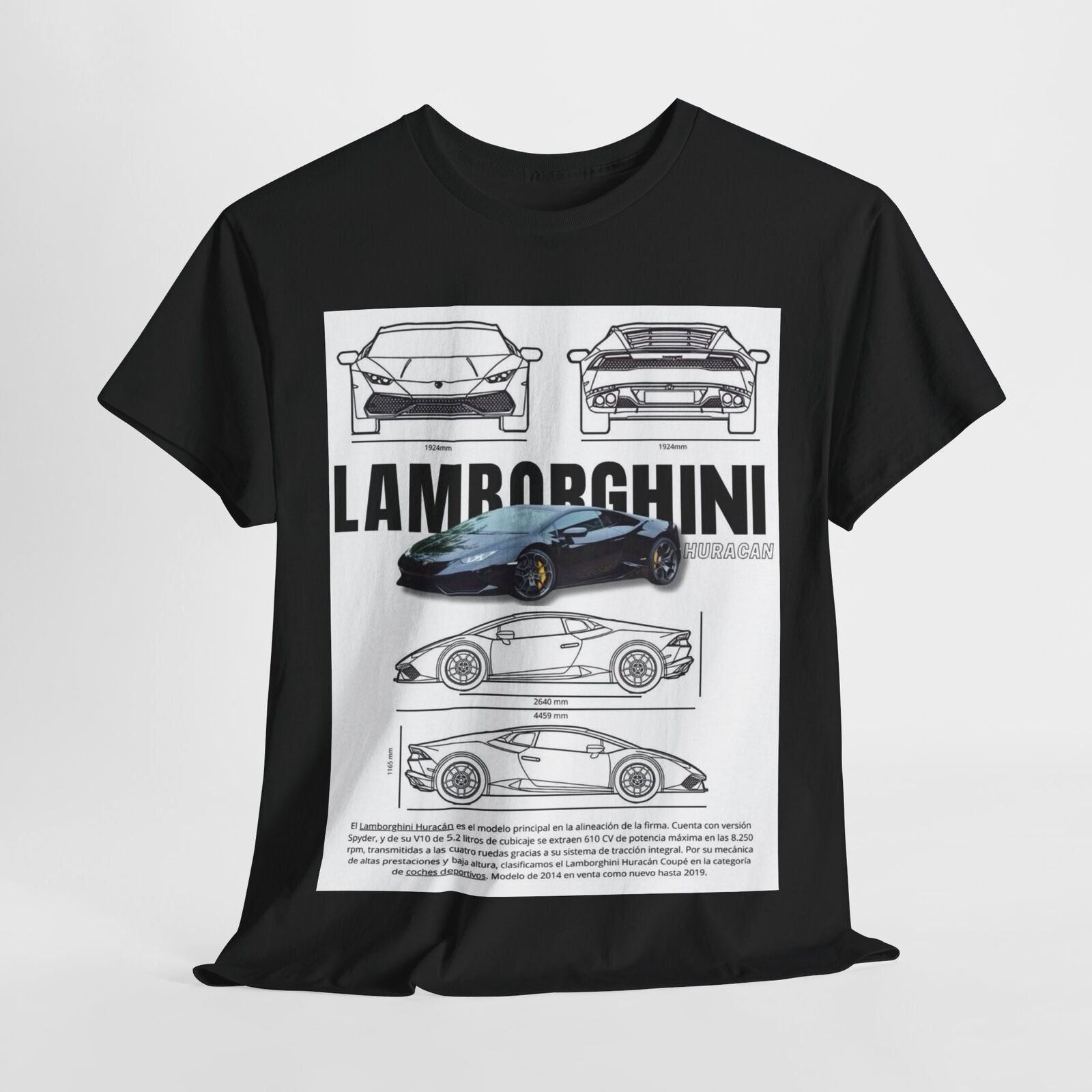 Lamborghini Huracan Design Unisex T-Shirt for Men & Women- Technical Apparel Tee