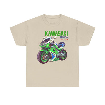 Vibrant Kawasaki Ninja ZX-7R K2 T-Shirt - Bold Comic Style Motorcycle Art Wear