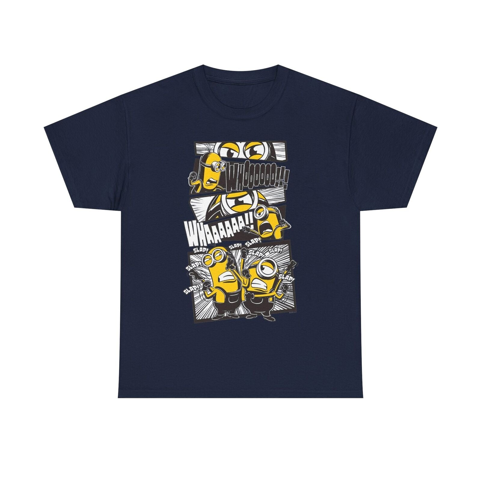 Comic Minions Men's T-Shirt Whoooo Scream Illustrated Design, Funny Graphic Tee