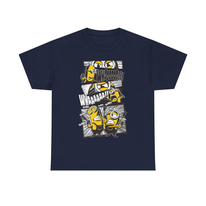 Comic Minions Men's T-Shirt Whoooo Scream Illustrated Design, Funny Graphic Tee
